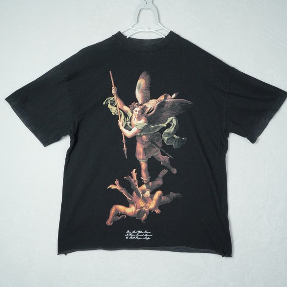 Darc Sport Other - Darc Sport Wolves Saint Michael Graphic T-Shirt Black Raw Hem Medium 25/1000